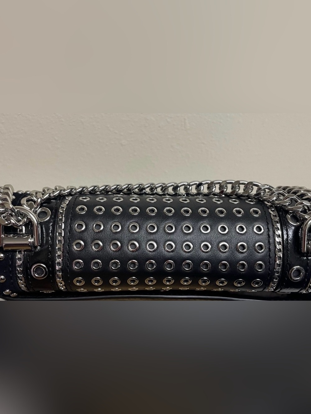 Michael Kors Black Whitney grommeted/ Studded Leather convertsble Shoulder Bag - Picture 4 of 10